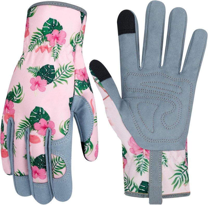 MERTURN Store Leather Gardening Gloves for Women Thorn Proof Garden Gloves Touch Screen Working Gloves Gifts,M - Image 1